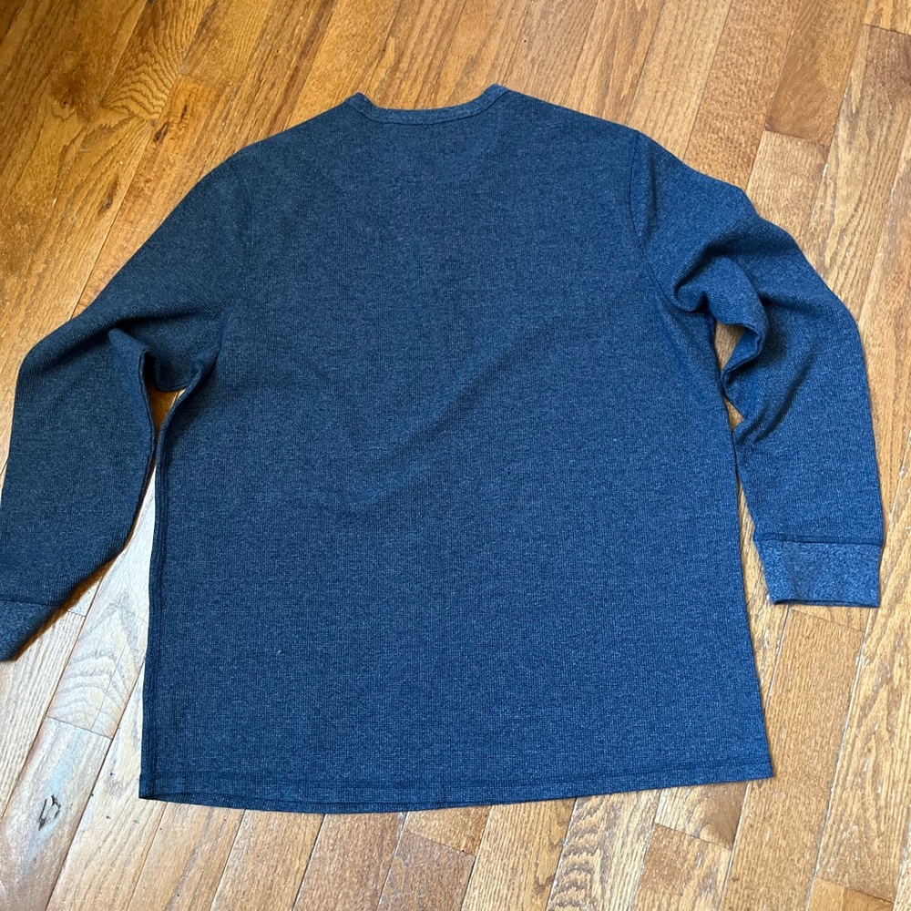 Men's George Blue Henley Shirt, Size 2XL - Picture 4 of 6